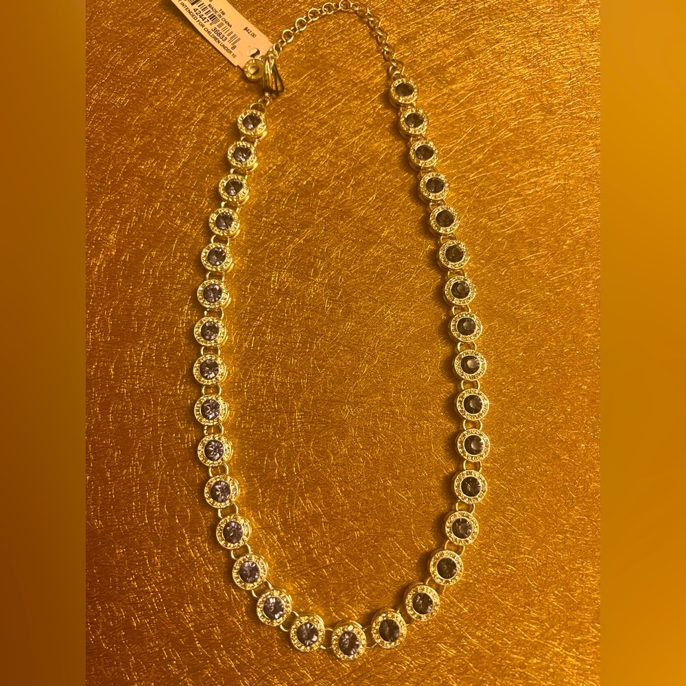 New Anne Klein silver necklace with blue stones necklace